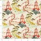Bouquet - Green,Red & Burgundy Global,Novelty,Toile Upholstery Fabric 54 Inches"